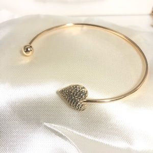 18k Gold Filled Diamond Heart Bracelet